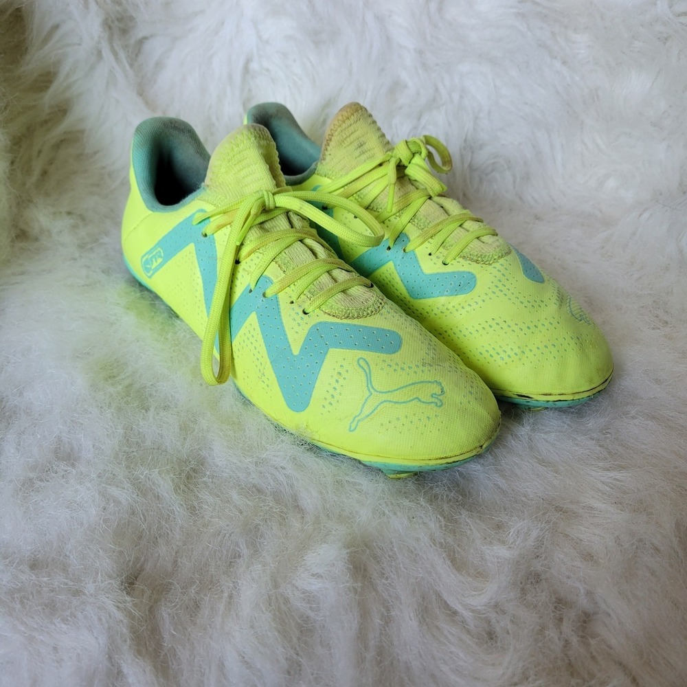 Puma Future Play FG/AG 107187-03 Mens 5 Yellow Teal Football Boot Soccer Cleats - Picture 3 of 14